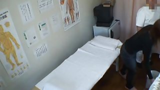 The voyeur medical exam of Asian pussy with dick and fingers