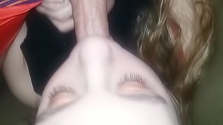 Drunk Girlfriend Gets Face Fucked While Rubbing Her Pussy