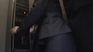 Officelady groped and fucked in elevator