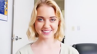 Young blonde knows so much about sex