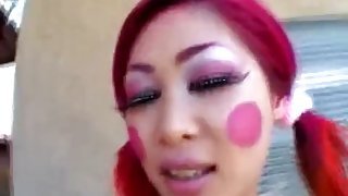 Jap female clown loves sex