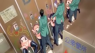 Busty hentai coeds group gangbang in the class