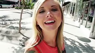 Cute Tattooed Blonde Addison Grey Gets Hard Cock In Her Twat